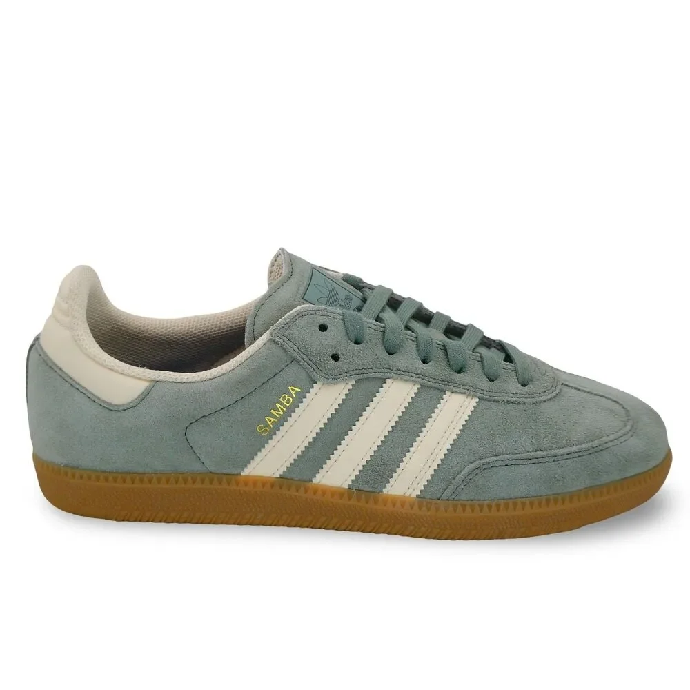 Samba Adidas Men's US 10.5 Originals Adv Silver Green Wonder White Shoes JP5859